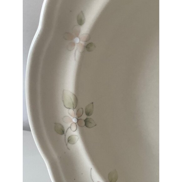 2 PFALTZGRAFF Tea Rose Floral Scalloped Soup Bowl Ivory Beige Ceramic Stoneware - Picture 5 of 13